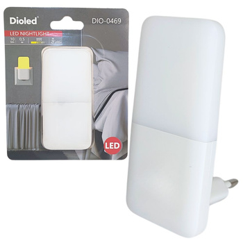 Lampka nocna LED 0,5W 2700K do kontaktu SLIM czujnik zmierzchu DIO-0469 Dioled