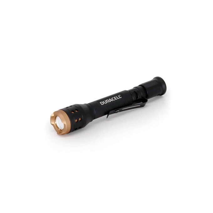 Latarka ręczna LED 150lm aluminiowa IPX4 ZOOM + BATERIE 2x AAA Duracell