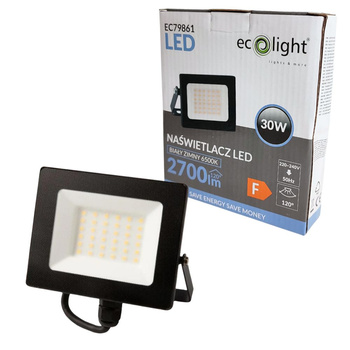 Naświetlacz halogen LED 30W 6500K 2700lm IP65 Ecolight