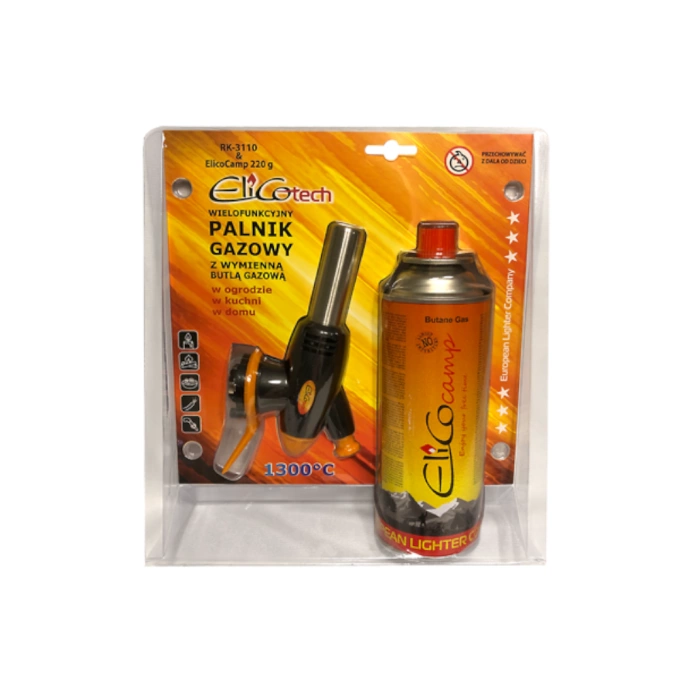 Palnik gazowy wielofunkcyjny opalarka do domu ogrodu + gaz 220g Elico