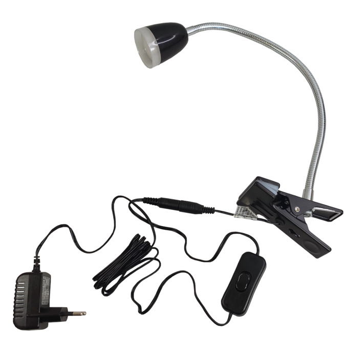 Lampka nocna LED 3W 3000K 240lm KLIPS LARUS CZARNA Led-Pol