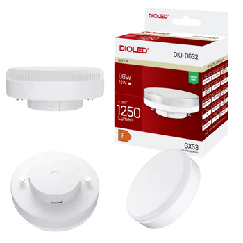 Żarówka LED GX53 12W 3000K 1250lm barwa ciepła DIO-0632 Dioled