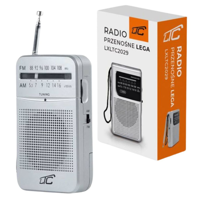 Radio kieszonkowe AM/FM/AUX srebrne LEGA LTC2029 LTC