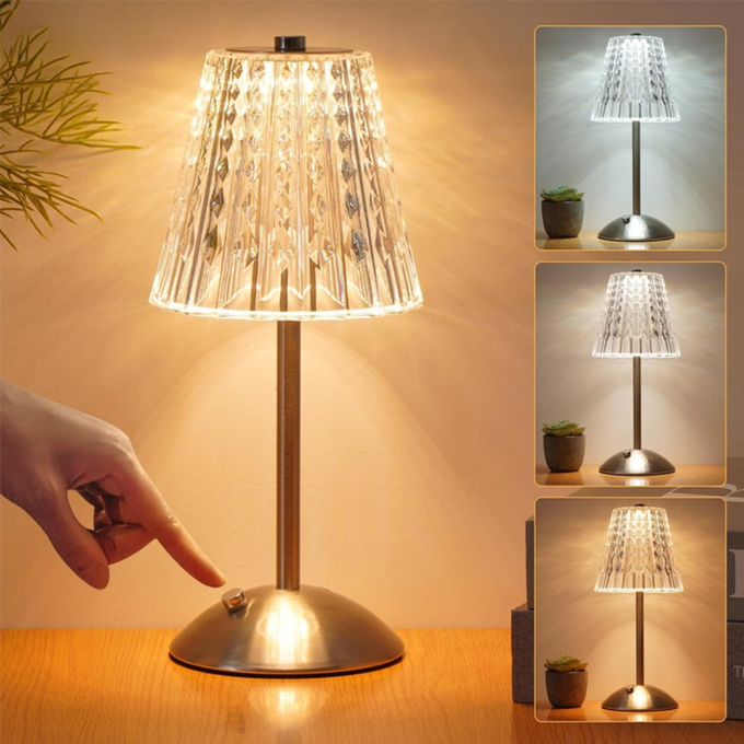 Lampka bezprzewodowa dekoracyjna LED 3W 50lm 3 barwy CCT ZŁOTA USB-C Q021C