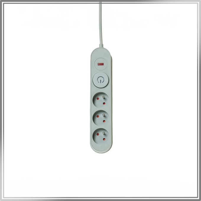 Listwa antyprzepięciowa 3 gniazda 5m z włącznikiem SZARA Plastrol