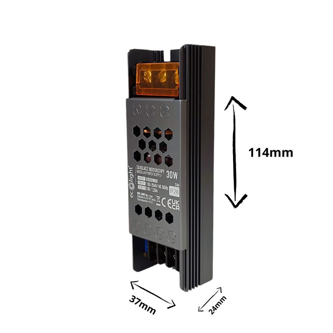 Zasilacz LED 24V 30W 1.25A IP20 modułowy slim PREMIUM Ecolight