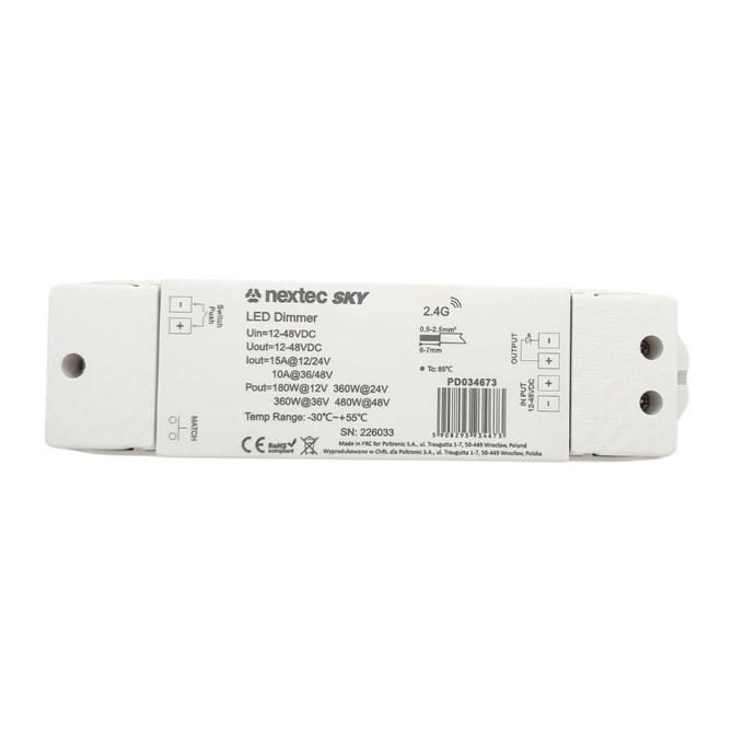 Odbiornik SKY do taśm LED SC 12-48V 10A/15A PD034673 NEXTEC