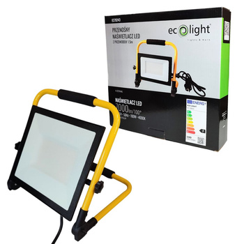 Naświetlacz przenośny LED 100W 4000K 7000lm IP44 lampa robocza Ecolight