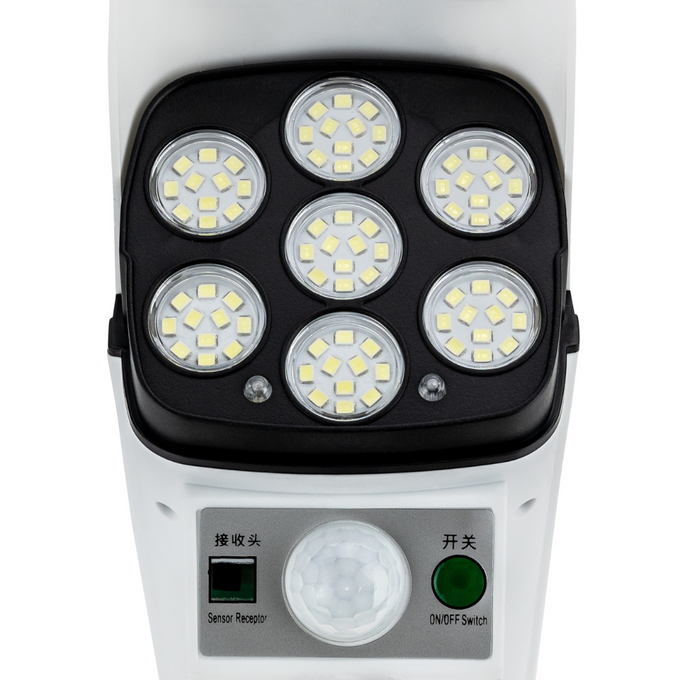 Lampa solarna atrapa kamery + CZUJNIK RUCHU + PILOT BIAŁA Vergionic