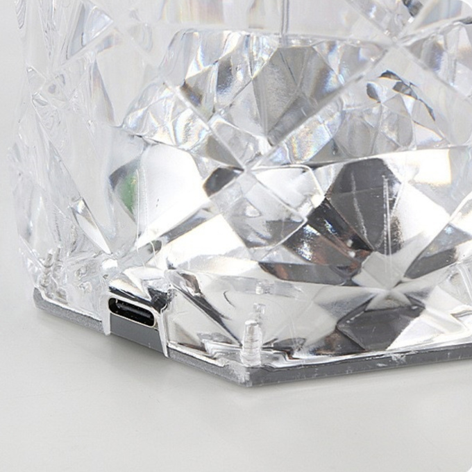 Lampka bezprzewodowa LED CCT 3 barwy światła KRYSZTAŁ USB-C Q004