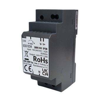 Zasilacz LED 24V 30W 1.25A IP20 na szynę DIN PREMIUM Ecolight