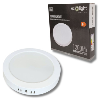 Oprawa natynkowa lampa LED 12W 4000K 1200lm IP20 okrągła Ecolight