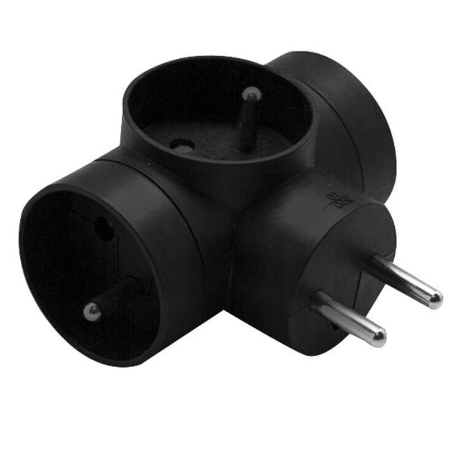 Rozgałęźnik 3 gniazda z uziemieniem R-31 czarny LX9511 LTC