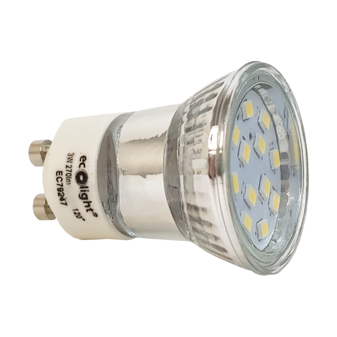 Żarówka LED GU11 3W 6500K 270lm barwa zimna Ecolight