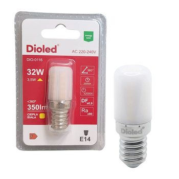 Żarówka LED E14 3,5W 3000K 350lm barwa ciepła tablicowa Dioled