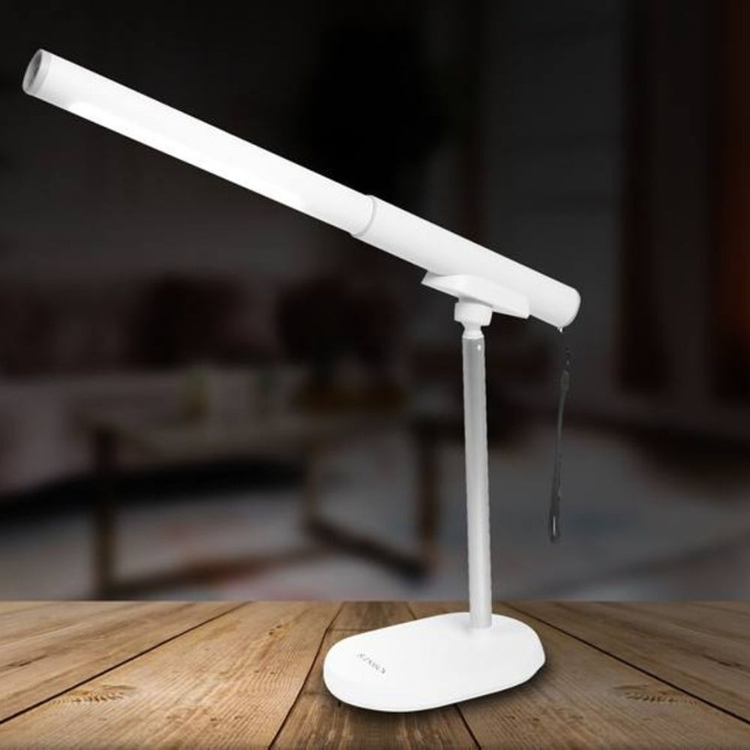 Lampka biurkowa LED 8W 2W1 latarka AMSTERDAM biała SVENSSO