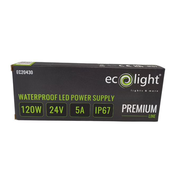 Zasilacz LED 24V 120W 5A IP67 hermetyczny PREMIUM Ecolight