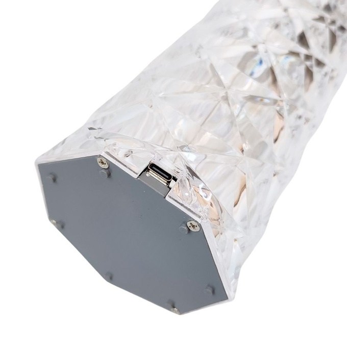 Lampka bezprzewodowa LED CCT 3 barwy światła KRYSZTAŁ USB-C Q004