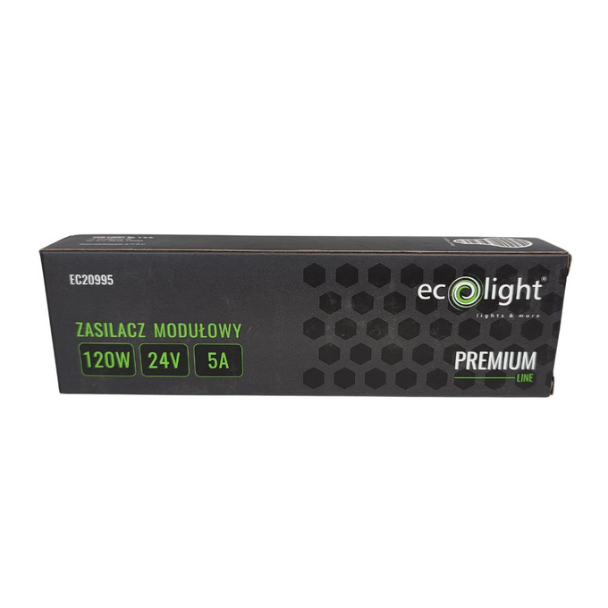 Zasilacz LED 24V 120W 5A IP20 modułowy slim PREMIUM Ecolight