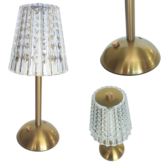 Lampka bezprzewodowa dekoracyjna LED 3W 50lm 3 barwy CCT ZŁOTA USB-C Q021C