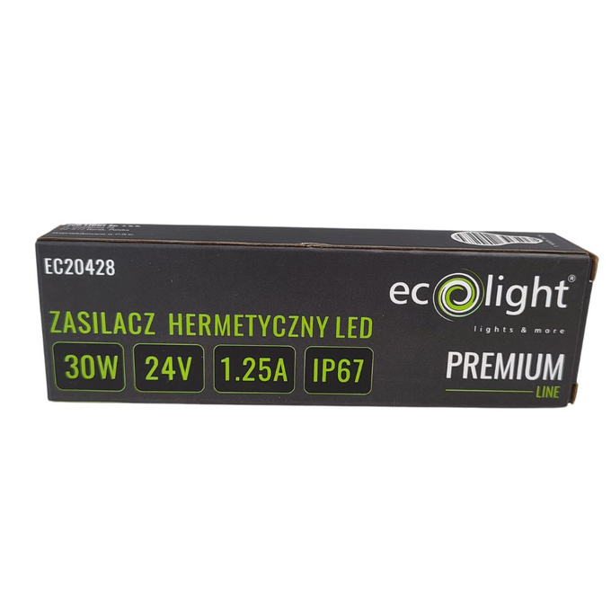 Zasilacz LED 24V 30W 1.25A IP67 hermetyczny PREMIUM Ecolight