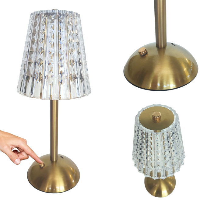 Lampka bezprzewodowa dekoracyjna LED 3W 50lm 3 barwy CCT ZŁOTA USB-C Q021C