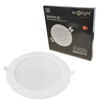 Oprawa podtynkowa lampa LED 24W 4000K 2640lm IP20 okrągła Ecolight