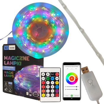 Taśma LED IP65 RGB 10m MAGIC LAMPS aplikacja + pilot 1MLN kolorów 200 LED