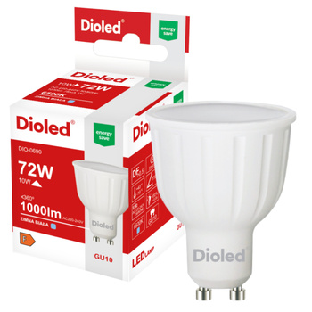 Żarówka LED GU10 10W 6500K 1000lm barwa zimna DIO-0690 Dioled