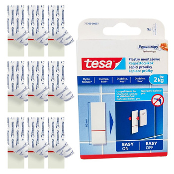 Plastry montażowe do płytek metalu 2kg 9szt białe TESA