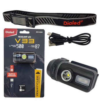 Latarka czołowa LED akumulatorowa 7W 500lm magnes USB-C V33 ADVENTURE Dioled