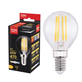 Żarówka LED P45 kulka E14 4W 4000K 470lm filament barwa neutralna Dioled