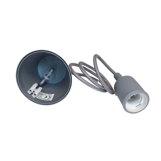 Lampa wisząca kabel LOFT E27 1m SZARY