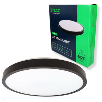 Plafon lampa LED 36W 4000K 3820lm IP44 okrągły czarny V-TAC