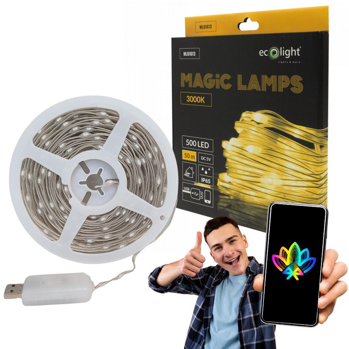Taśma LED 500xLED barwa ciepła 50m IP65 ML61613 Ecolight