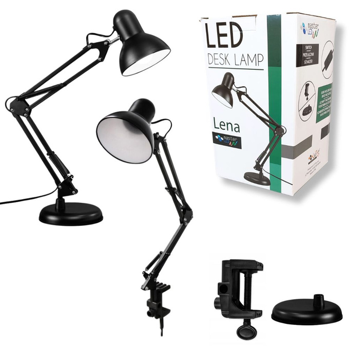 Lampka biurkowa nocna LENA E27 czarna Master Led