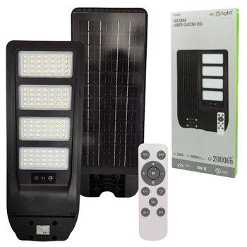 Lampa uliczna LED solarna 200W 4000K 2000lm IP65 Ecolight