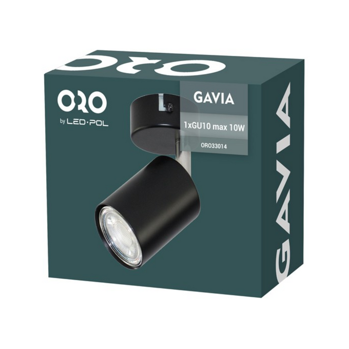 Lampa sufitowa GAVIA 1x GU10 czarna Led-Pol