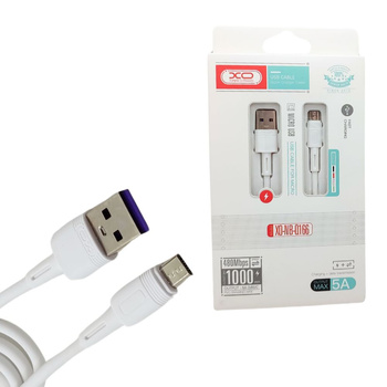 Kabel silikonowy USB-MICRO 1M 5A biały XO.-NBQ166