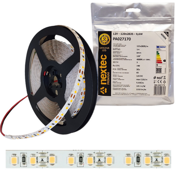 Taśma LED 12V 5m 9,6W/m 1008lm/m 4000K IP65 Nextec