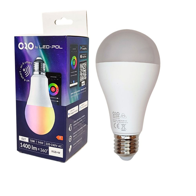 Żarówka LED GLS E27 15W 1400lm RGB+W WIFI LED-POL