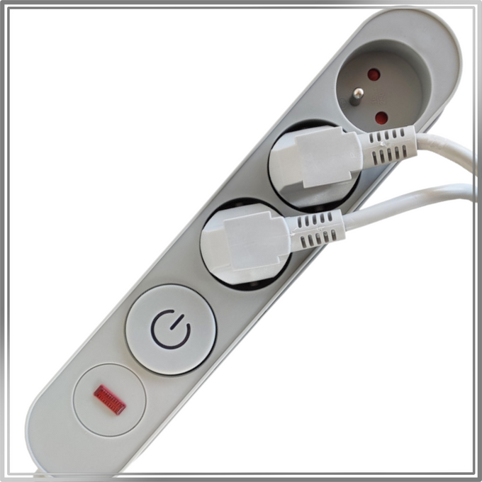 Listwa antyprzepięciowa 3 gniazda 5m z włącznikiem SZARA Plastrol