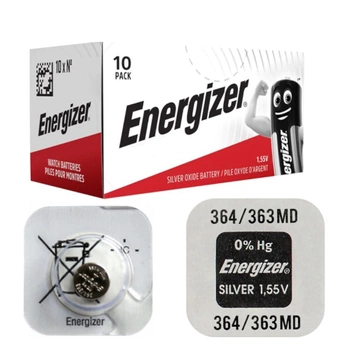 Bateria srebrowa SR621SW / 364/363 10 sztuk Energizer