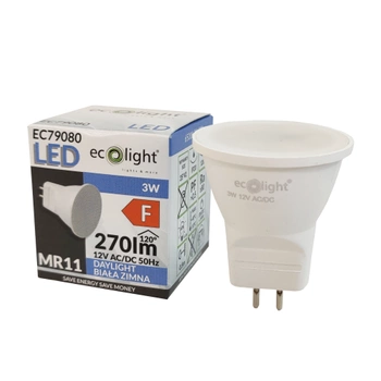 Żarówka LED 12V MR11 3W 6500K 270lm barwa zimna Ecolight