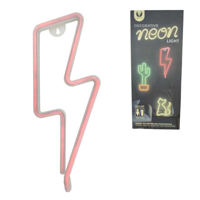 Lampka LED NEON piorun 3xAA + USB FLNE06