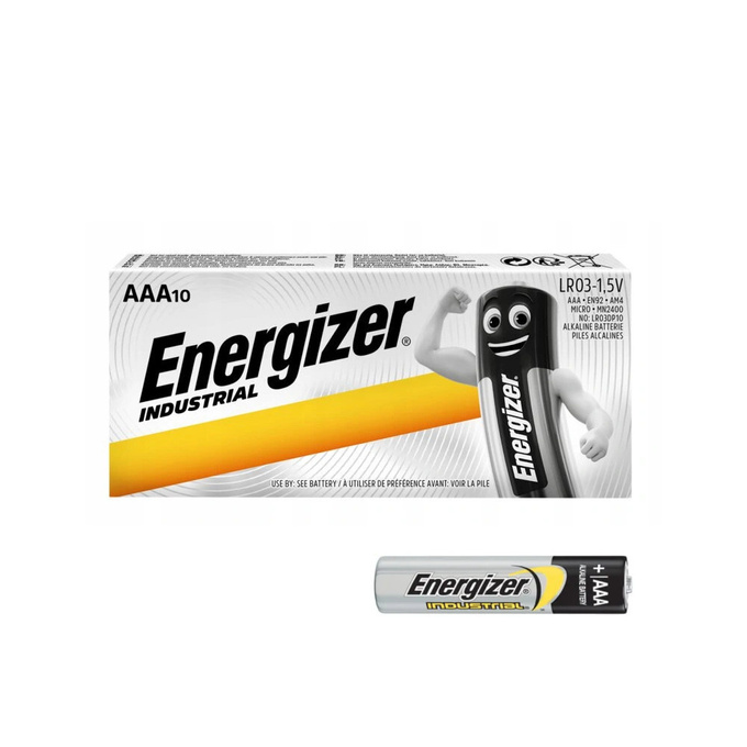Baterie alkaliczne AAA LR3 INDUSTRIAL 10 sztuk Energizer