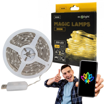 Taśma LED 200xLED barwa ciepła 20m IP65 ML61609 Ecolight