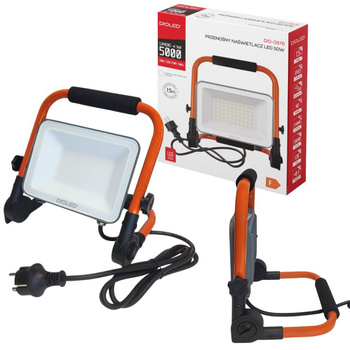 Naświetlacz przenośny budowlany 50W 4000K 5000lm IP65 kabel 1.5m Dioled