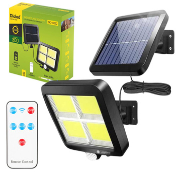 Lampa solarna LED COB 300lm czujnik ruchu pilot osobny panel Dioled