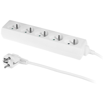 Przedłużacz 5 gniazd z uziemieniem 3m 10A Biały Plastrol